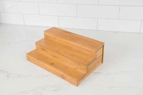 Miniatura 9 de Lipper International 8807 - Organizador de cocina expandible de madera de bambú de 3 niveles, 12" x 7-7/8" x 4-1/4