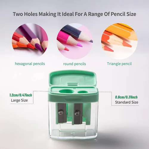 Miniatura 4 de Golcellia 4 sacapuntas pequeños manuales para niños, coloreados, sacapuntas de mano, aula