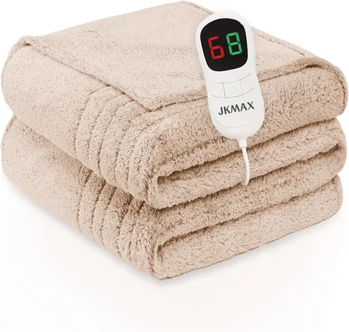Miniatura 28 de JKMAX - Manta eléctrica con calefacción de tamaño queen, 84 x 90 pulgadas, 10 niveles de calefacción, 5 ajustes de tiempo, con protección contra