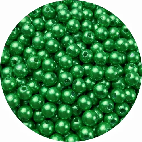 Miniatura 14 de 300 cuentas de perlas para manualidades, perlas de resina de 0.315 pulgadas para hacer joyas, cuentas redondas sueltas con agujero para collares