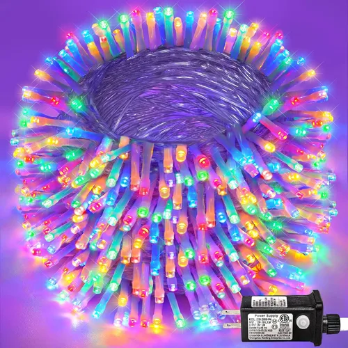 Miniatura 19 de Guirnalda de 120 luces LED rojas impermeables para exteriores, luces de Navidad rojas de 40 pies, 8 modos, cable transparente, guirnalda de luces