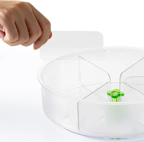 Miniatura 7 de Li&Zhao Lazy Susan Organizador para gabinete, organizador giratorio redondo de 9.8 pulgadas para nevera Lazy Susan, organizador giratorio