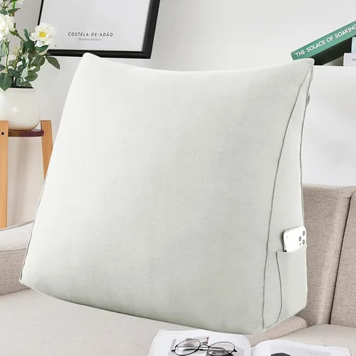 Miniatura 2 de Almohada de cuña pequeña para cabecero; almohada para leer, para sentarse en la cama, almohada triangular de respaldo para adultos, almohada
