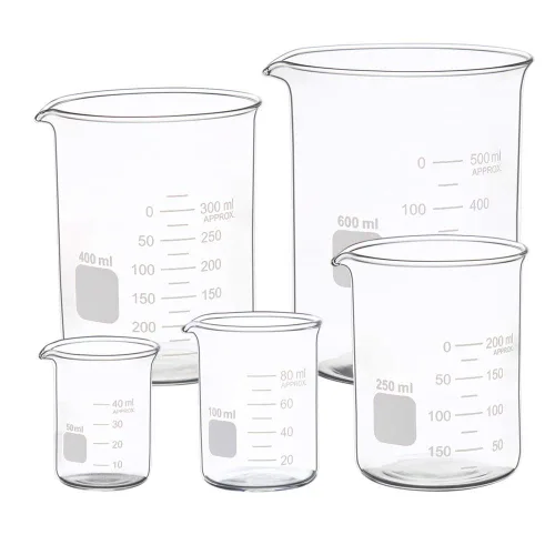 Miniatura 5 de 7 unids PTFE agitador magnético mezclador agitador barra de agitación Spinbar agitando vidrio graduado medición baja forma vaso vaso conjunto 1.7 fl