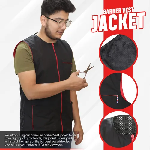 Miniatura 3 de Chaqueta de peluquero profesional para hombres y mujeres, camisa de peluquero ligera, elegante, chaquetas de corte de pelo