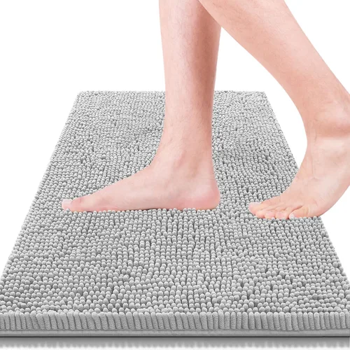Miniatura 13 de Alfombras de baño 47x17 pulgadas, súper absorbentes, suaves, gruesas, lavables a máquina, alfombra de baño de chenilla, antideslizante para piso