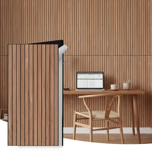 Miniatura 15 de WoveN SounD Slat Acousitc - Paneles de pared de 48 x 24 pulgadas, chapa de madera, decoración de pared a prueba de sonido, diseño autoadhesivo