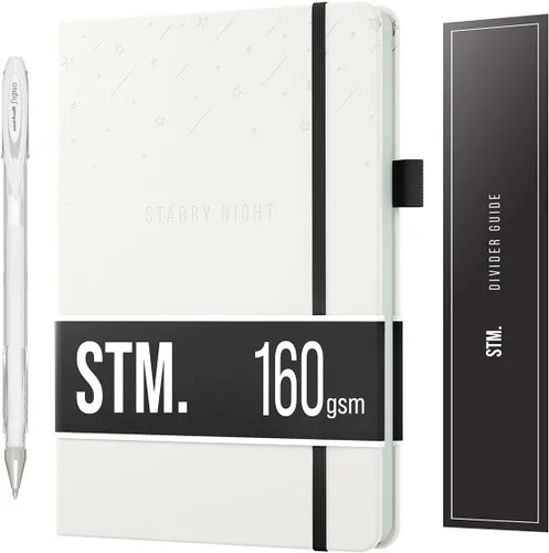 Miniatura 37 de Cuaderno de diario con puntos y cuadrícula A5 Cuadernos diarios en blanco para escritura personal, trabajo, mujeres Papel grueso de 120gsm, tapa