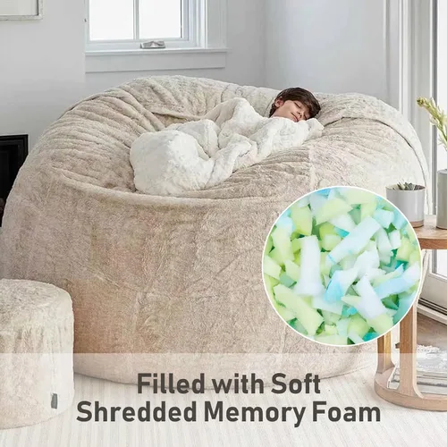 Miniatura 5 de Relleno de puf de 10 libras, relleno de espuma viscoelástica triturada reutilizable para almohadas y cojines de sofá