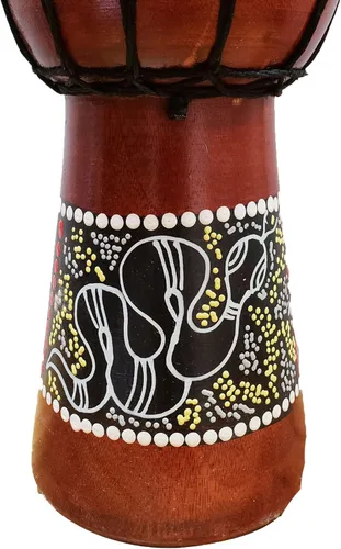 Miniatura 28 de Djembe decorativo de novedad de 6" de alto x 4" de ancho en la parte superior (Abstracto, 15.2 cm)