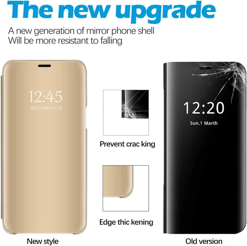 Miniatura 6 de Note 20 - Funda de piel para Samsung Galaxy Note20 5G, delgada, transparente, espejo de maquillaje, funda con tapa, Note 20 5G con función atril