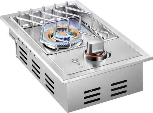 Miniatura 11 de Livory Quemadores Laterales Dobles de Parrilla para Cocina al Aire Libre, 2 Quemadores de Propano Líquido de 15,000 BTU, Acero Inoxidable 304