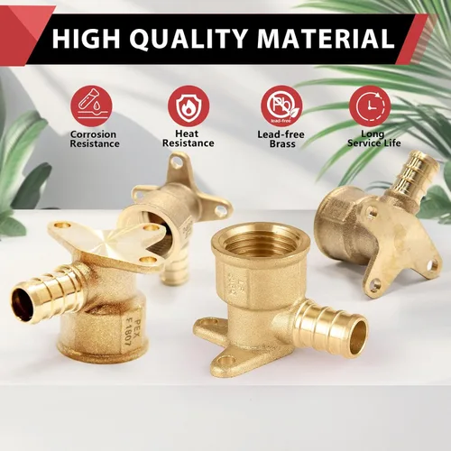 Miniatura 6 de EFIELD Pex - Codo de oreja caída, latón (1/2 pulgada x 1/2 pulgada) hembra NPT, ASTM F1807 (PEX1807159) (paquete de 10)