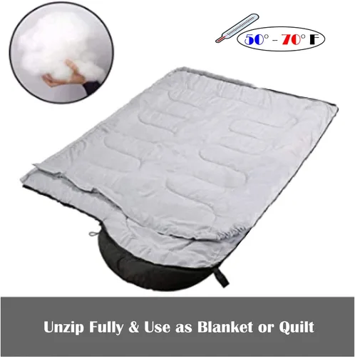 Miniatura 5 de Saco de dormir estándar con capucha para adultos 4 estaciones, cálido o frío, ligero, para interiores y exteriores, sacos de dormir para mochileros