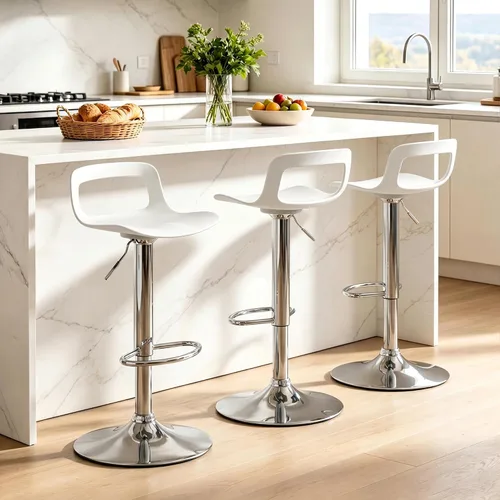 Miniatura 16 de LSSPAID Juego de 4 taburetes de bar giratorios de 360° de altura ajustable con respaldo y reposapiés, sillas de bar modernas de altura de mostrador