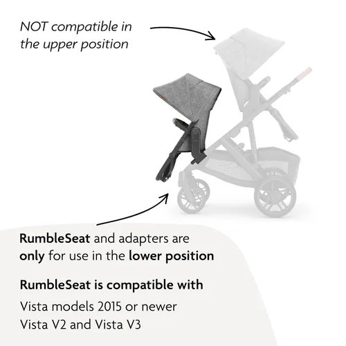 Miniatura 8 de UPPAbaby RumbleSeat V3 Segundo asiento inferior – Compatible con Vista V2 y Vista V3 – Asiento para todo tipo de clima + hebilla magnética