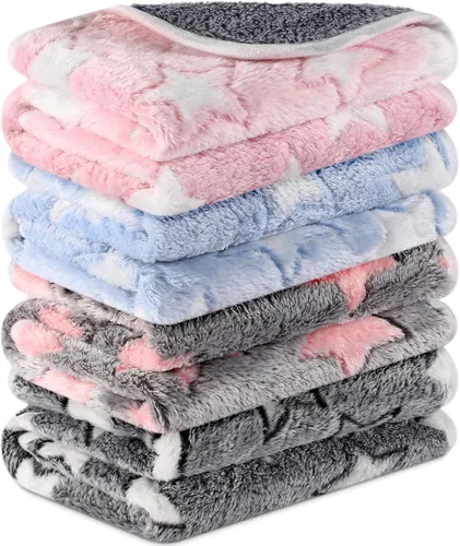 Miniatura 9 de Reginary 4 mantas impermeables de conejillo de indias, lavables, de forro polar para animales pequeños, absorbentes, para jaula de conejillo