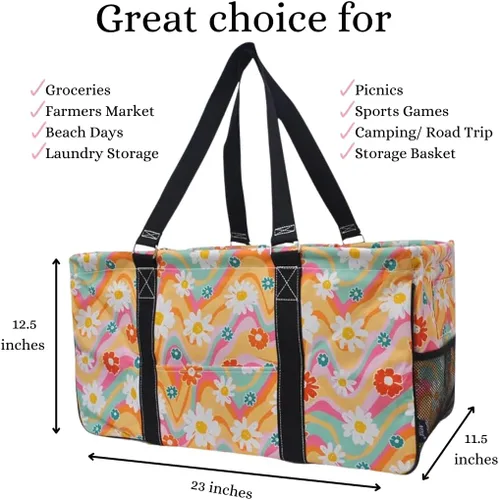 Miniatura 3 de Ngil - Bolsa de mano multiusos extragrande con la parte superior abierta, de 58 cm, modelo clásico, colección 2019