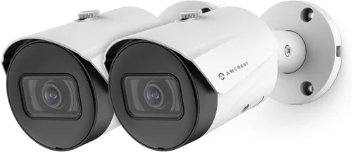 Amcrest Paquete de 2 cámaras POE UltraHD de 5 MP para exteriores de 2592 x 1944p, cámara de seguridad IP bala, IP67 para exteriores, resistente al