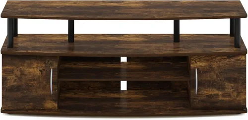 Miniatura 6 de Furinno - Soporte para centro de entretenimiento, para televisor de hasta 55 pulgadas, pino ámbar/negro