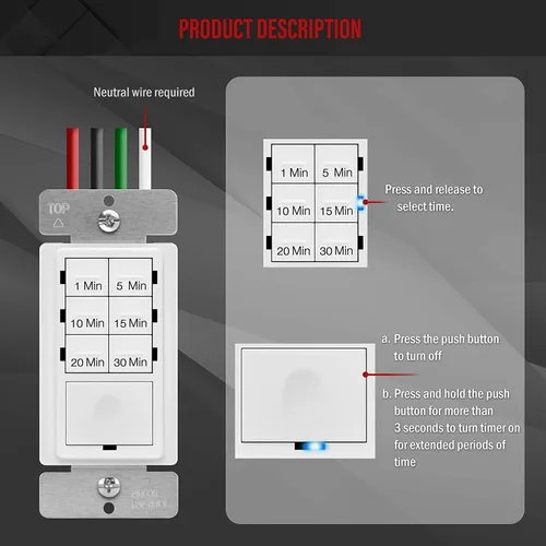 Miniatura 7 de Broan-NuTone PowerHeat - Extractor de baño, calentador, luz y temporizador de cuenta regresiva Enerlites