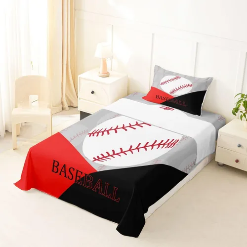 Miniatura 21 de jejeloiu Juego de sábanas de boliche, tamaño individual, juego de sábanas de bola de boliche para niños y niñas, decoración de juegos deportivos