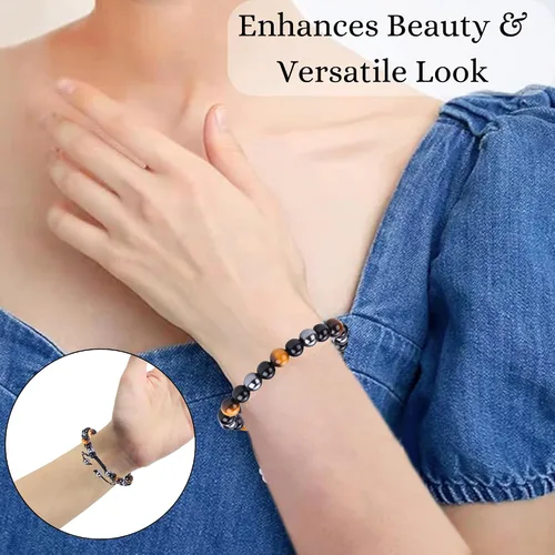 Miniatura 263 de Adjustable Crystal Bracelet – Gemstone Bead Bracelet with Adjustable Macrame String – Chic Gemstone Bracelet for Men and Women – 8mm Round Healing