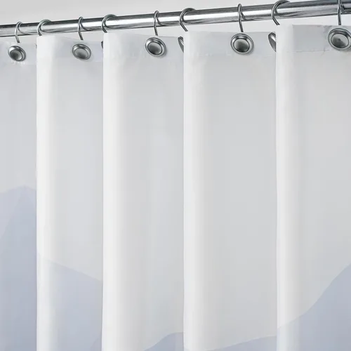 Miniatura 2 de Sunlit - Cortina de ducha de diseño de 36 x 72 pulgadas ombre azul pequeña para cabina de ducha RV de medio tamaño, cortinas estrechas para baño