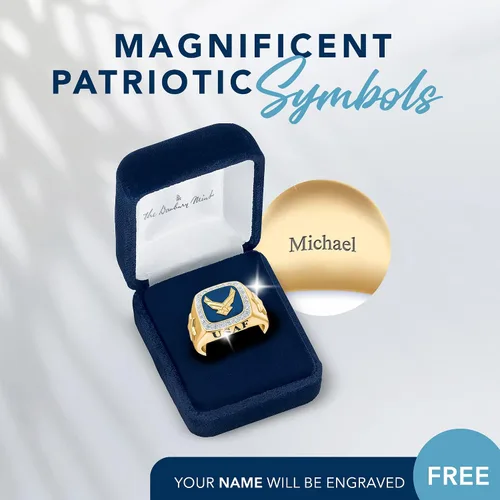 Miniatura 5 de The Danbury Mint - Anillos militares personalizados para hombre - Ejército, Fuerza Aérea, Marina, Cuerpo de Marines de Estados Unidos - Regalos
