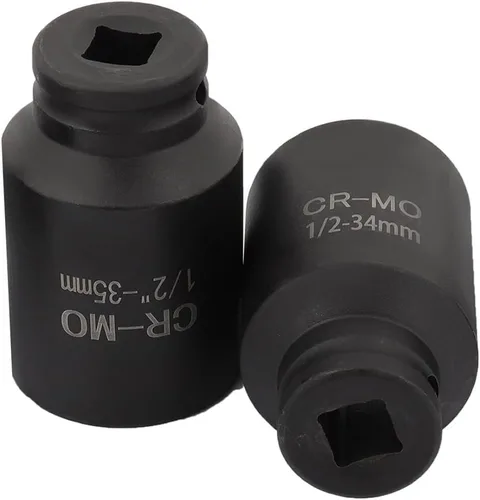 Miniatura 4 de OCPTY Juego de 5 piezas de eje de impacto profundo de 1/2 pulgada para la mayoría de automóviles, 6 puntos, 1.299 in, 1.339 in, 1.378 in, 1.417 in