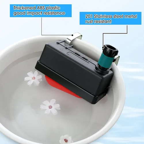 Miniatura 5 de Threlaco Juego de 2 válvulas de flotador de tanque de agua con conector de manguera de 3/4 pulgadas, control automático de nivel de agua, válvula