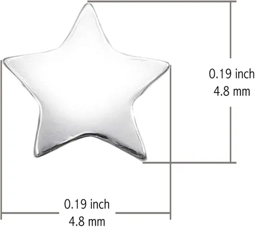 Miniatura 5 de Boma Pendientes de plata de ley con diseño de estrella, Plata de ley