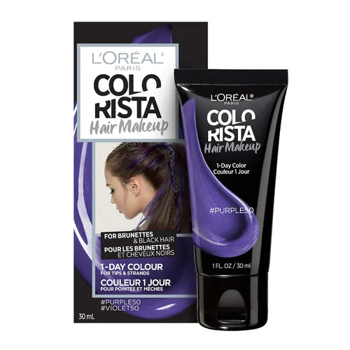 Miniatura 18 de L'Oreal Paris - Maquillaje temporal para el cabello de 1 día para morenas, azul 60, 1 onza líquida