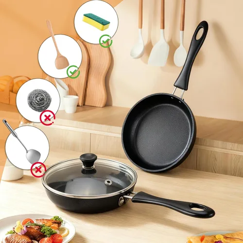 Miniatura 4 de Mini sartén antiadherente para huevos y tortillas, sartén individual de 4.7 pulgadas, infusión de diamante, sartén multiusos diseñada para huevos