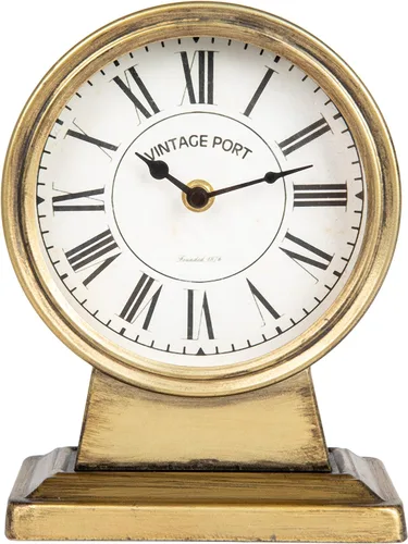 Miniatura 5 de Creative Co-Op Reloj decorativo de metal con acabado dorado