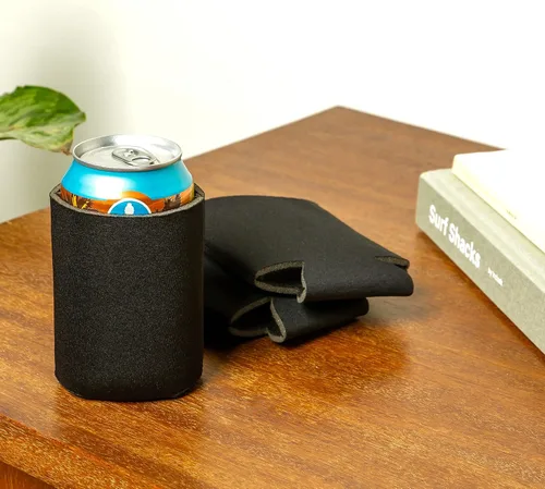 Miniatura 8 de Fundas enfriadoras de latas de cerveza en blanco (paquete de 14) fundas enfriadoras de latas de cerveza con aislamiento suave - Fundas negras lisas