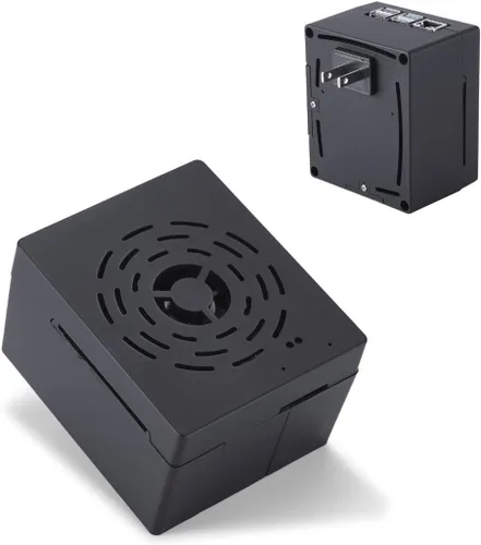 Vilros Raspberry Pi Plug 'n' Pi- -A Raspberry Pi Funda y fuente de alimentación Todo en uno Solución (Pi 4, Negro)