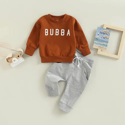 Miniatura 148 de Ropa de bebé niño 3 6 9 12 18 24M 3T Conjunto de pantalones con capucha patchwork sudadera con capucha pantalones de rayas traje de otoño invierno