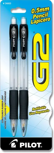 Miniatura 2 de Pilot, G2 Lápices mecánicos, mina HB de 0.5 mm, barril transparente, paquete de 2