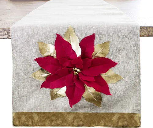 Miniatura 8 de Fennco Styles Manteles individuales con borde dorado metálico, 13 x 19 pulgadas, juego de 4 manteles individuales para decoración del hogar