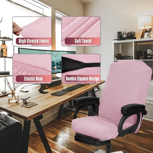 Miniatura 2 de SARAFLORA Paquete de 2 fundas para silla de oficina, funda elástica para silla de escritorio, funda extraíble para silla de computadora para silla