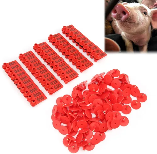 Miniatura 3 de Etiqueta de oreja de cerdo, ganado y oveja, tarjeta de identificación de animales de granja, etiqueta de oreja de cabra, paquete de 100