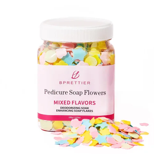 Jabón de pedicura con pétalos de remojo de pies, hojas de jabón de baño perfumadas de rosas para spa de pies y fiestas de pedicura, 3.53 oz
