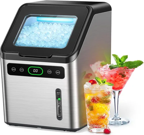 Miniatura 8 de Máquina de hielo de pepitas para encimera, máquina de hielo de pellets con función de autolimpieza, la máquina de hielo en pepitas produce 33 libras