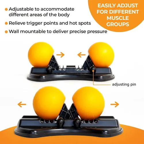 Miniatura 3 de Activelife - Masajeador HighBaller Max Twin Baller, doble bola de lacrosse ajustable para masaje de tejido profundo, terapia de punto de activación