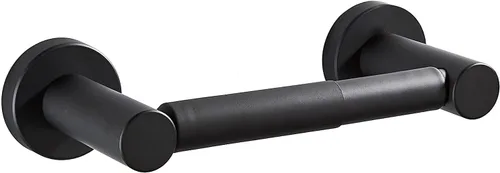 MARMOLUX ACC Soporte para papel higiénico negro mate, soporte para papel higiénico negro montado en la pared, diseño pivotante en acero inoxidable
