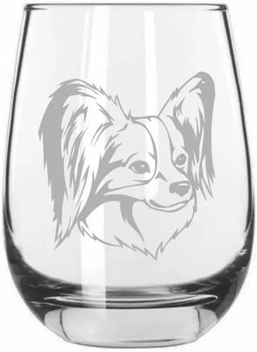 Miniatura 42 de Sakhalin Husky Dog - Copa de vino grabada personalizada de 15.25 onzas sin tallo