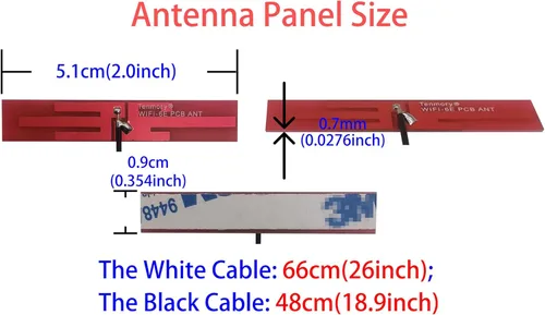 Miniatura 2 de Antena WiFi 6E U.FL MHF4 Tri-Band 6GHz 5GHz 2.4GHz Antenas Wi-Fi Internas para Laptop para Tarjeta M.2 NGFF AX200 AX210 1675X