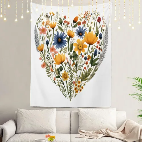 Miniatura 71 de Shrahala Tapiz de pared con paisaje de lago de otoño, bosque amarillo, para colgar en la pared, tapiz grande, decoración de fibra de poliéster