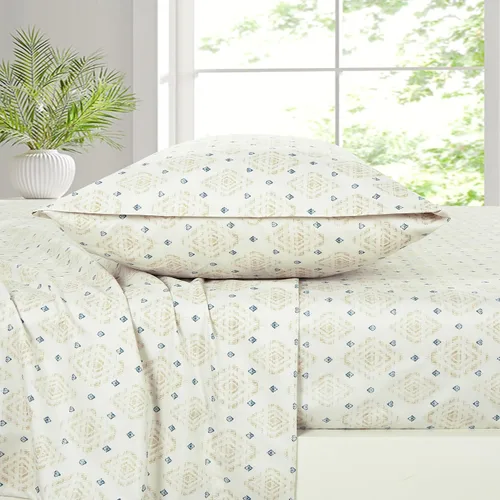 Chezmoi Collection Juego de sábanas geométricas Lodge de 3 piezas tamaño Twin - Multicolor azul con estampado de diamante, microfibra cepillada,